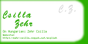 csilla zehr business card